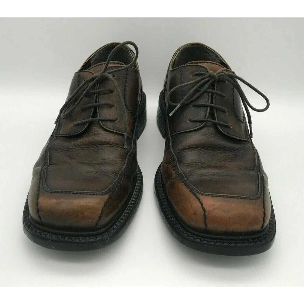Bass Albee Leather Dress Shoes Two Tone Brown Lace Up Oxford Career Casual Sz 9M